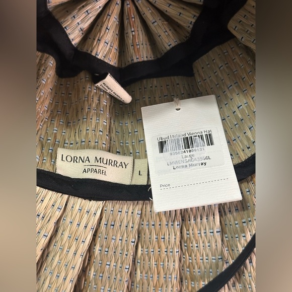 NEW Lorna Murray Ubud Island Capri Hat Black Natural Sz L Packable - Picture 7 of 8